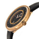 Swarovski Crystalline Pure Black Dial Black Leather Strap Watch for Women - 5275043 Authentic Buy Shop Now