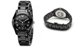 Emporio Armani Ceramica Quartz Black Dial Black Steel Strap Watch For Women - AR1402 Authentic Buy Shop Now