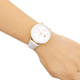 Tommy Hilfiger Carly Silver Dial Cream Leather Strap Watch for Women - 1781790 Authentic Buy Shop Now