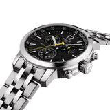 Tissot PRC 200 Chronograph Black Dial Silver Steel Strap Watch For Men - T114.417.11.057.00 Authentic Buy Shop Now