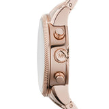 Michael Kors Ritz Chronograph Rose Gold Dial Rose Gold Steel Strap Watch for Women - MK6077 Authentic Buy Shop Now