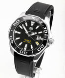 Tag Heuer Aquaracer Calibre 5 Automatic Black Dial Black Rubber Strap Watch for Men - WAY201A.FT6142 Authentic Buy Shop Now