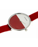 Calvin Klein Rise Yellow Red Dial Red Leather Strap Watch for Women - K7A231UP Authentic Buy Shop Now