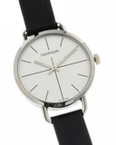 Calvin Klein Evan White Dial Black Leather Strap Watch for Women - K7B231CY Authentic Buy Shop Now