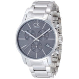Calvin Klein City Chronograph Black Dial Silver Steel Strap Watch for Men - K2G27143 Authentic Buy Shop Now