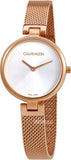 Calvin Klein Authentic Silver Dial Rose Gold Mesh Bracelet Watch for Women - K8G23626 Authentic Buy Shop Now