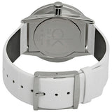 Calvin Klein Accent Silver Dial White Leather Strap Watch for Men - K2Y2X1KW Authentic Buy Shop Now