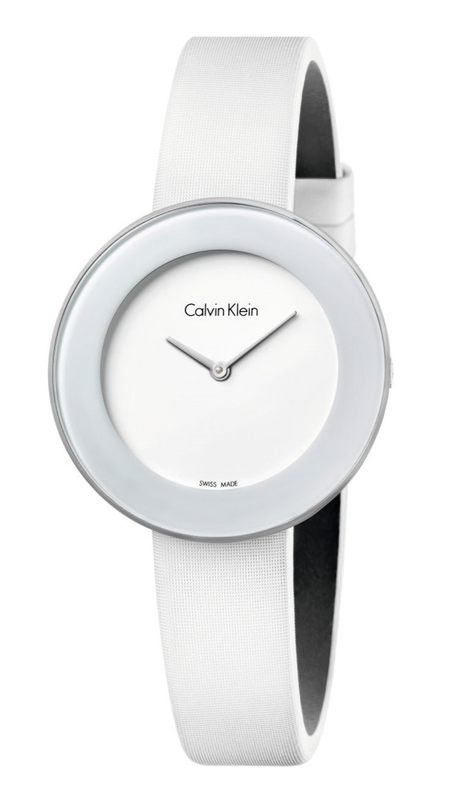 Calvin Klein Chic White Dial White Leather Strap Watch for Women - K7N23TK2 Authentic Buy Shop Now