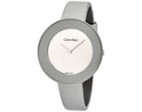 Calvin Klein Chic Silver Dial White Leather Strap Watch for Women - K7N23UP8 Authentic Buy Shop Now