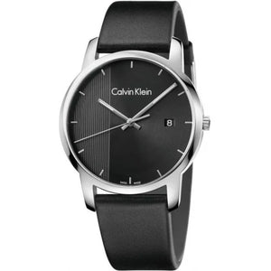 Calvin Klein City Quartz Black Dial Black Leather Strap Watch for Men - K2G2G1C1 Authentic Buy Shop Now