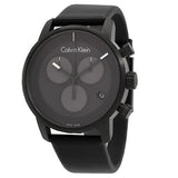 Calvin Klein City Chronograph Grey Dial Black Leather Strap Watch for Men - K2G177C3 Authentic Buy Shop Now