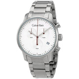 Calvin Klein City Chronograph White Dial Silver Steel Strap Watch for Men - K2G271Z6 Authentic Buy Shop Now