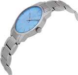 Calvin Klein City Mother of Pearl Blue Dial Silver Steel Strap Watch for Women - K2G2314X Authentic Buy Shop Now