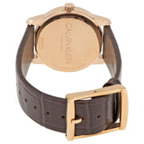 Calvin Klein City White & Gold Dial Brown Leather Strap Watch For Women - K2G23620 Authentic Buy Shop Now