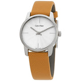 Calvin Klein City Silver Dial Orange Leather Strap Watch for Women - K2G231G6 Authentic Buy Shop Now