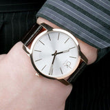 Calvin Klein City Silver Dial Black Leather Strap Watch For Men - K2G21520 Authentic Buy Shop Now