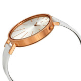 Calvin Klein Equal Silver Dial White Leather Strap Watch for Women - K3E236L6 Authentic Buy Shop Now