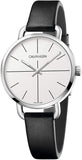 Calvin Klein Evan White Dial Black Leather Strap Watch for Women - K7B231CY Authentic Buy Shop Now