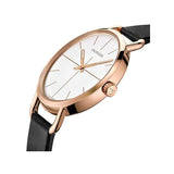 Calvin Klein Even White Dial Black Leather Strap Watch for Women - K7B236C6 Authentic Buy Shop Now