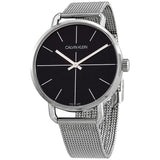 Calvin Klein Even Black Dial Silver Mesh Bracelet Watch for Women - K7B23121 Authentic Buy Shop Now
