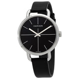 Calvin Klein Even Black Dial Black Leather Strap Watch for Women - K7B231CZ Authentic Buy Shop Now