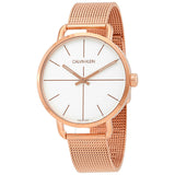 Calvin Klein Even White Dial Rose Gold Mesh Bracelet Watch for Women - K7B21626 Authentic Buy Shop Now