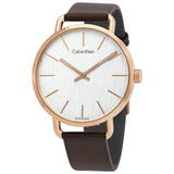 Calvin Klein Even Silver Dial Brown Leather Strap Watch for Men - K7B216G6 Authentic Buy Shop Now