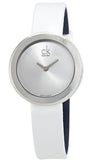 Calvin Klein Firm Silver Dial White Leather Strap Watch for Women - K3N231L6 Authentic Buy Shop Now