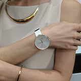 Calvin Klein Full Moon White Dial White Leather Strap Watch for Women - K8Y236L6 Authentic Buy Shop Now