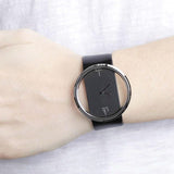 Calvin Klein Glam Transparent Dial Black Leather Strap Watch for Women - K9423107 Authentic Buy Shop Now