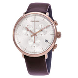 Calvin Klein High Noon Silver Dial Brown Leather Strap Watch for Men - K8M276G6 Authentic Buy Shop Now