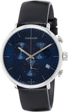 Calvin Klein High Noon Chronograph Blue Dial Black Leather Strap Watch for Men - K8M271CN Authentic Buy Shop Now