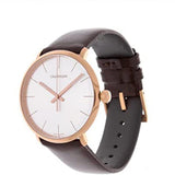 Calvin Klein High Noon Silver Dial Brown Leather Strap Watch for Men - K8M216G6 Authentic Buy Shop Now
