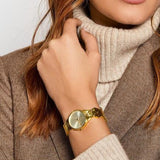 Calvin Klein Snake Silver Dial Yellow Gold Steel Strap Watch For Women - K6E23546 Authentic Buy Shop Now