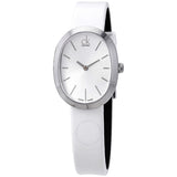 Calvin Klein Incentive White Dial White Leather Strap Watch for Women - K3P231L6 Authentic Buy Shop Now