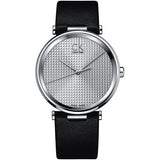 Calvin Klein Sight Silver Dial Black Leather Strap Watch for Men - K1S21120 Authentic Buy Shop Now