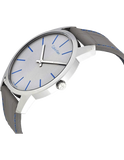 Calvin Klein City Silver Dial Grey Leather Strap Watch for Men - K2G211Q4 Authentic Buy Shop Now