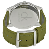 Calvin Klein City Green Dial Green Leather Strap Watch for Men - K2G211WL Authentic Buy Shop Now