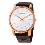 Calvin Klein City Silver Dial Brown Leather Strap Watch For Men - K2G21629 Authentic Buy Shop Now