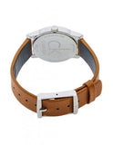 Calvin Klein City Silver Dial Light Brown Leather Strap Watch For Women- K2G23120 Authentic Buy Shop Now