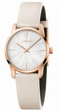 Calvin Klein City Silver Dial White Leather Strap Watch for Women - K2G236X6 Authentic Buy Shop Now
