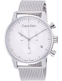Calvin Klein City Chronograph White Dial Silver Mesh Bracelet Watch for Men - K2G27126 Authentic Buy Shop Now