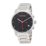 Calvin Klein City Chronograph Black Dial Silver Steel Strap Watch for Men - K2G27141 Authentic Buy Shop Now