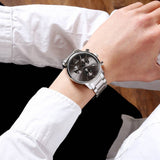 Calvin Klein City Chronograph Black Dial Silver Steel Strap Watch for Men - K2G27143 Authentic Buy Shop Now