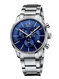 Calvin Klein City Chronograph Blue Dial Silver Steel Strap Watch for Men - K2G2714N Authentic Buy Shop Now