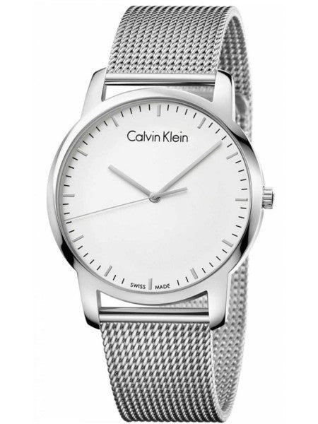Calvin Klein City Chronograph White Dial Silver Mesh Bracelet Watch for Men - K2G2G126 Authentic Buy Shop Now