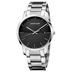 Calvin Klein City Black Dial Silver Steel Strap Watch for Men - K2G2G14C Authentic Buy Shop Now