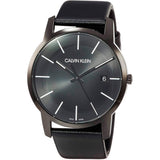 Calvin Klein City Quartz Black Dial Black Leather Strap Watch for Men - K2G2G4CX Authentic Buy Shop Now