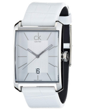 Calvin Klein Window White Dial White Leather Strap Watch for Men - K2M21120 Authentic Buy Shop Now