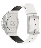 Calvin Klein Accent White Dial White Leather Strap Watch for Women - K2Y2Y1K6 Authentic Buy Shop Now